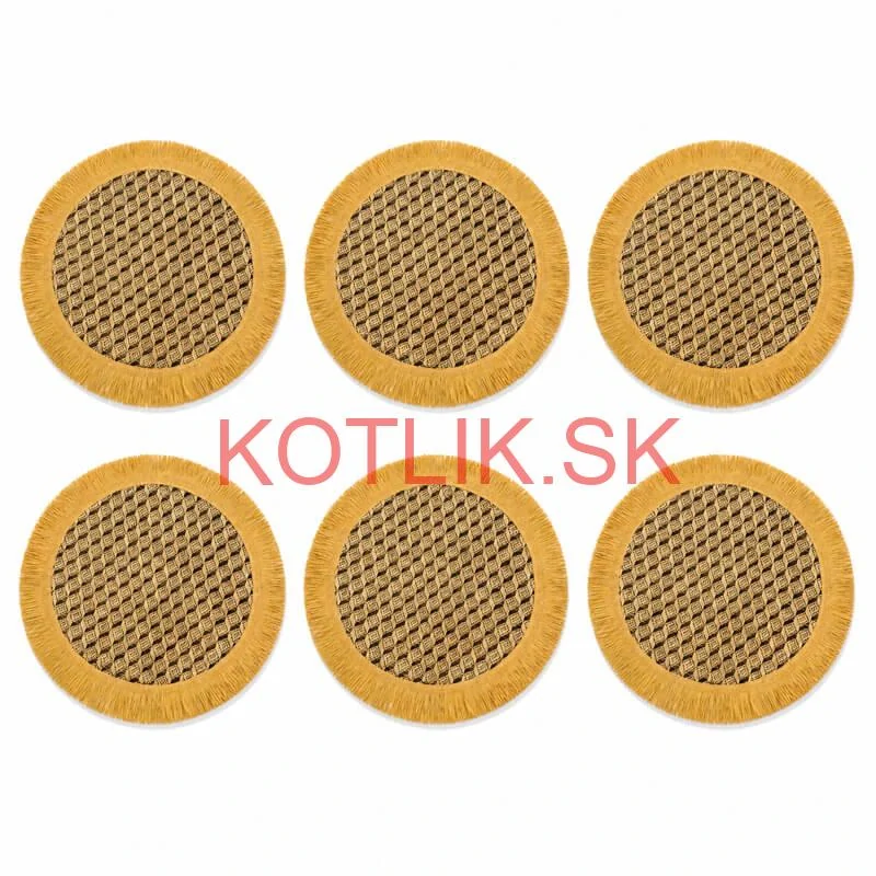 Prírodné podložky pod tanier so strapcami 37 cm, 6 ks