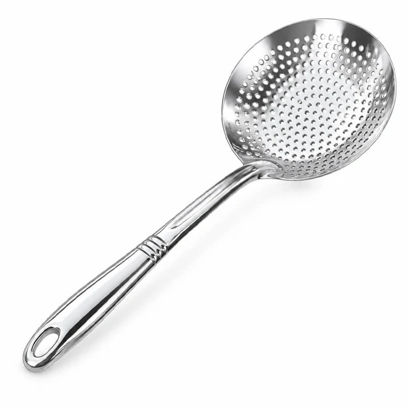 Nerezová dierovaná naberačka – sitko 19 cm, dĺžka 48 cm