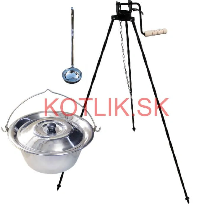 Antikorový kotlík 20 L (0,8 mm) + pokrievka + stojan s kladkou VAR