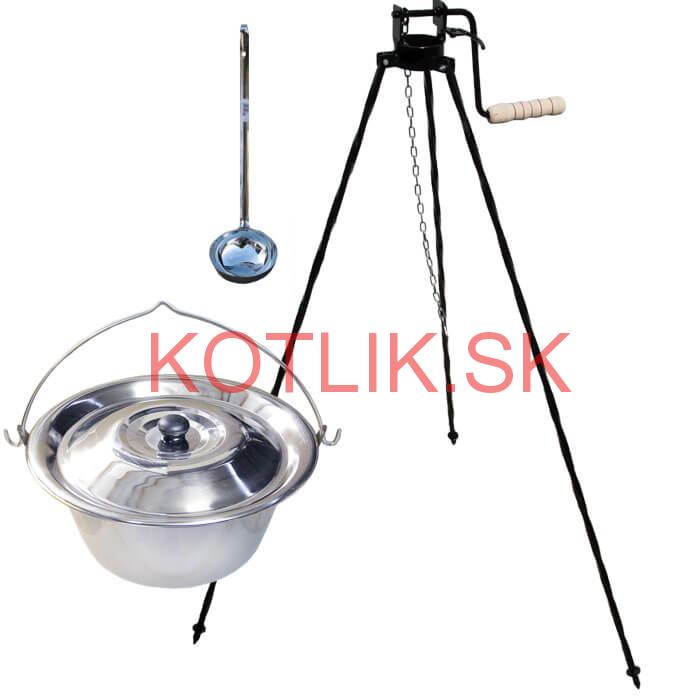 Antikorový kotlík 22 L (0,8 mm) + pokrievka + stojan s kladkou VAR