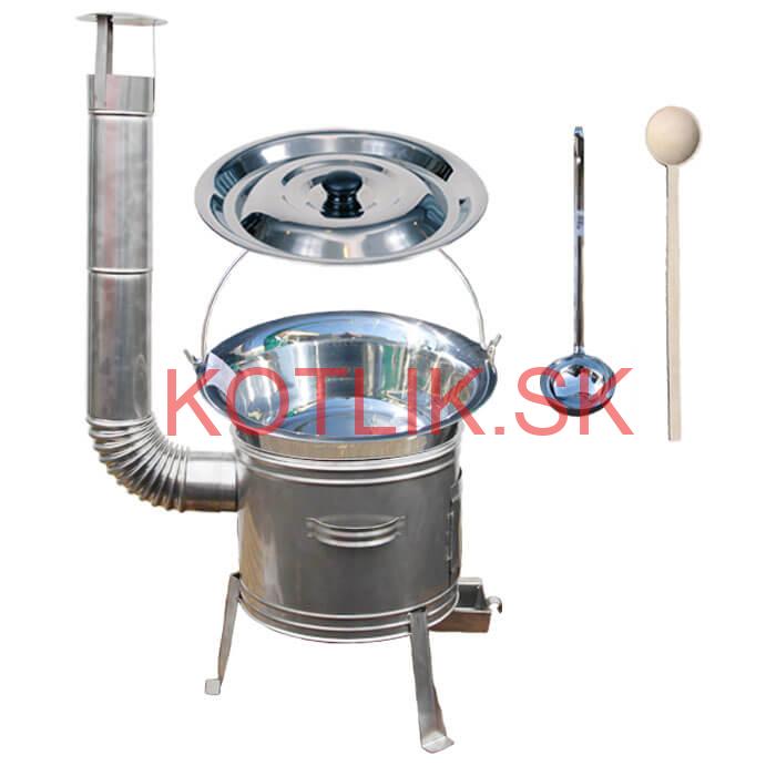 Antikorový kotlík 15 L (1,2 mm) + nerezová kotlina 36 cm + vareška a naberačka TOPLUX