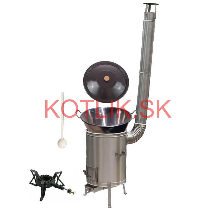 Zabíjačkový nerezový kotol 70 L + nerezová kotlina 56 cm + horák 7 kW