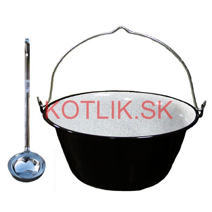 Smaltovaný kotlík 22 L + antikorová naberačka