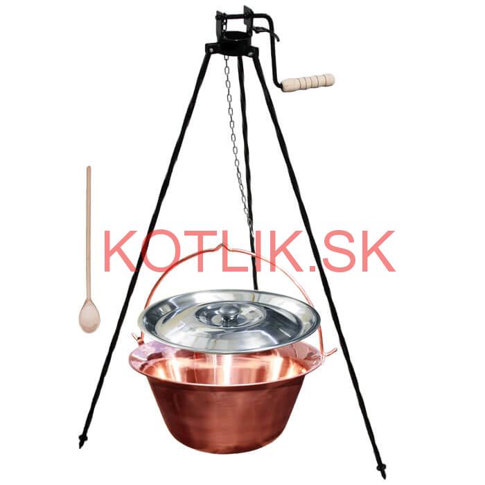 Medený kotlík 10 L + stojan s kladkou VAR