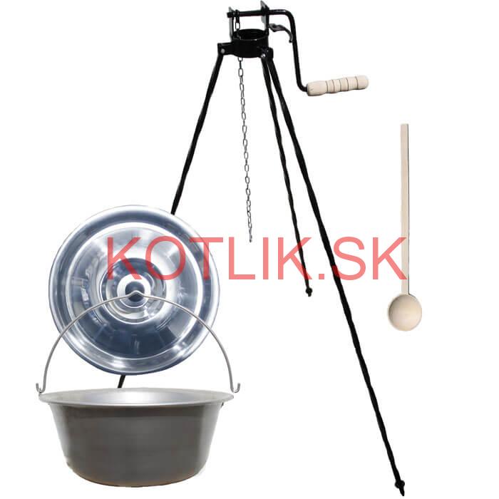 Nerezový kotlík 10 L (1,5 mm) + stojan s kladkou VAR