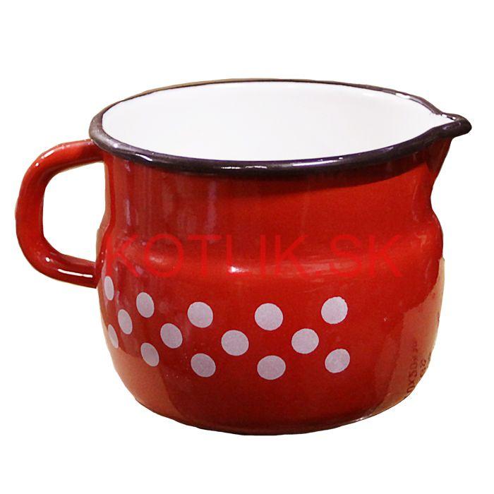 Smaltovaný hrnček s výlevkou 1 L