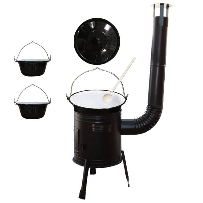 Smaltovaný kotlík 20 L (1,2 mm) + kovová kotlina 42 CLASSIC (KOV) + 2 smaltované servírovacie kotlíky 0,8 L