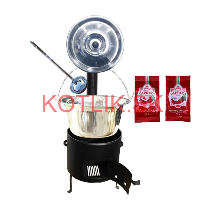 Nerezový kotlík 20 L (1,2 mm) + kovová kotlina 42 cm a maďarská paprika