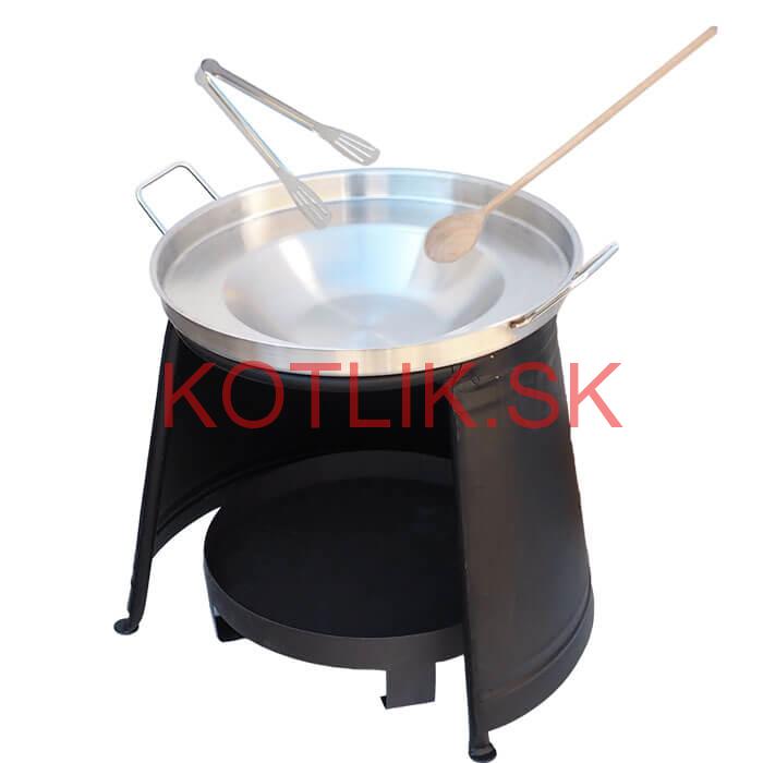 Nerezová panvica 39 cm + chránič plameňa a ohnisko