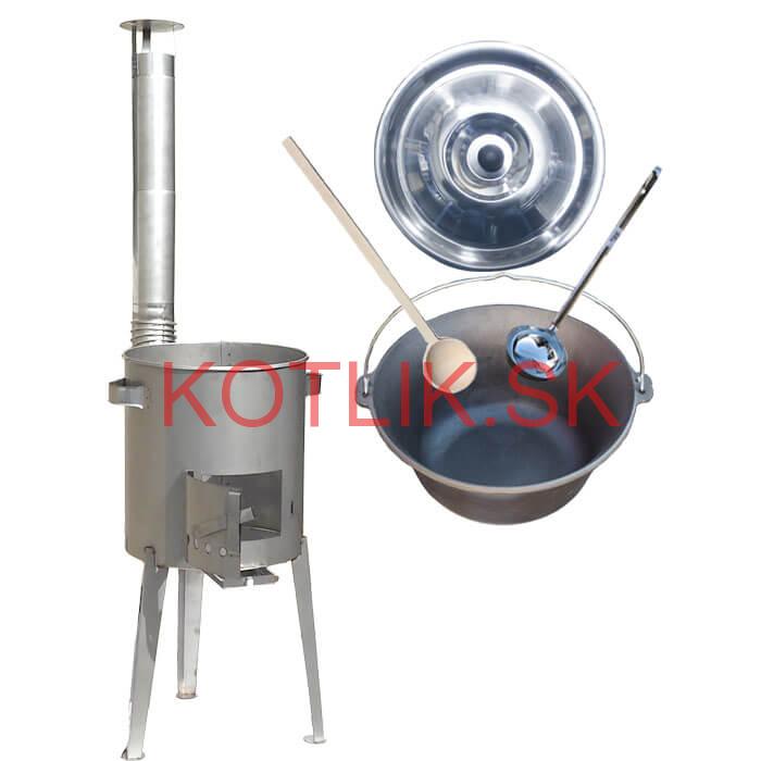 Liatinový kotlík 16 L (0,5 cm) + nerezová kotlina 36 cm LUXUS