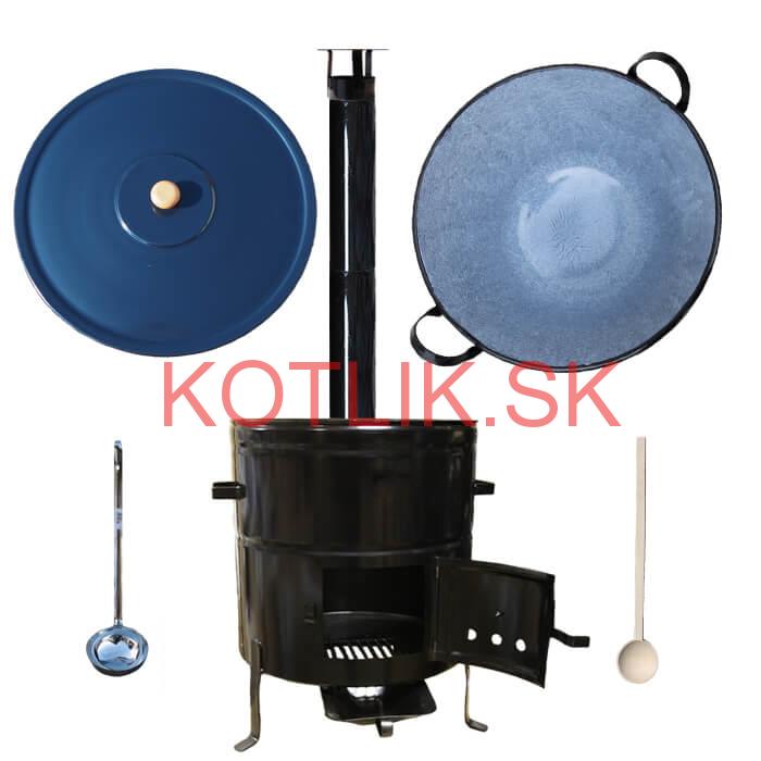 Smaltovaný kotol 80 L + kovová kotlina 58 cm BIG PARTY