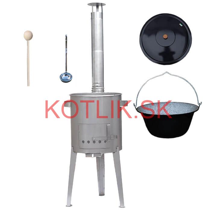 Smaltovaný kotlík 30 L (1,2 mm) + nerezová kotlina 45 cm LUXUS