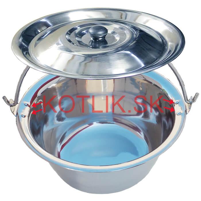 Antikorový kotlík 15 L (0,8 mm) s nitmi + pokrievka