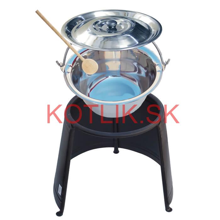Nerezový kotlík 14 L (0,8 mm) + pokrievka + chránič plameňa