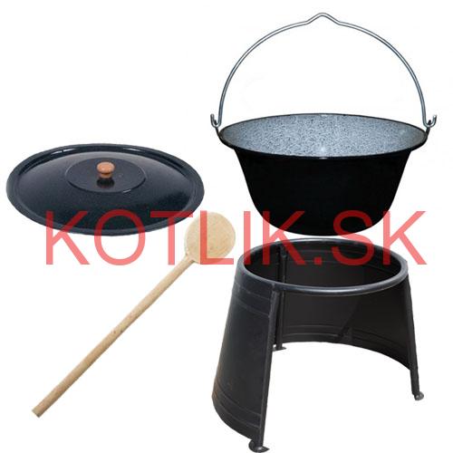 Smaltovaný kotlík 16 L (1,2 mm) + pokrievka + chránič plameňa