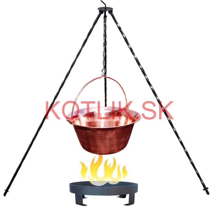 Medený kotlík 20 L (1,2 mm) + trojnožka 1,2 m + ohnisko 36 cm