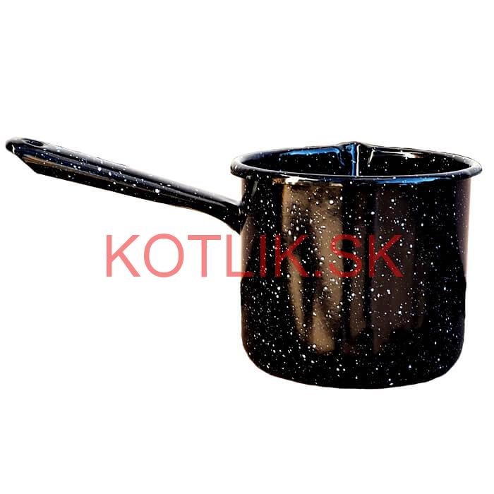 Smaltovaný hrnček s rúčkou 1 L - Čierny