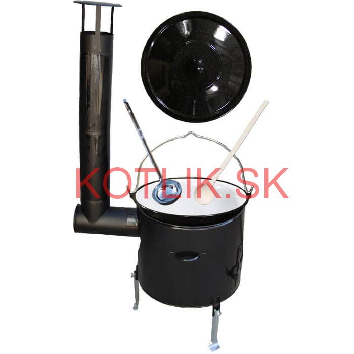 Smaltovaný kotlík 10 L (1,2 mm) + smaltovaná kotlina 31 cm + vareška a naberačka Easy party