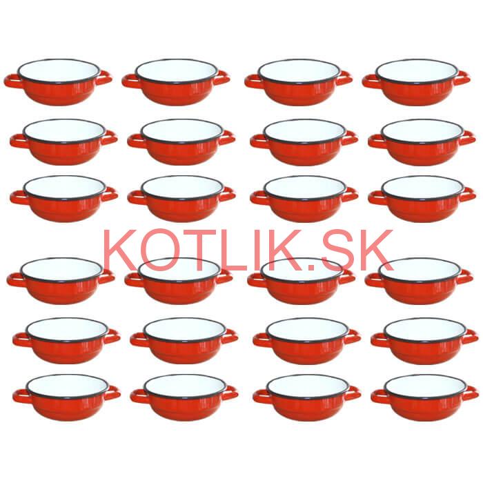 Súprava smaltovaných selských misiek 14 cm 24 ks