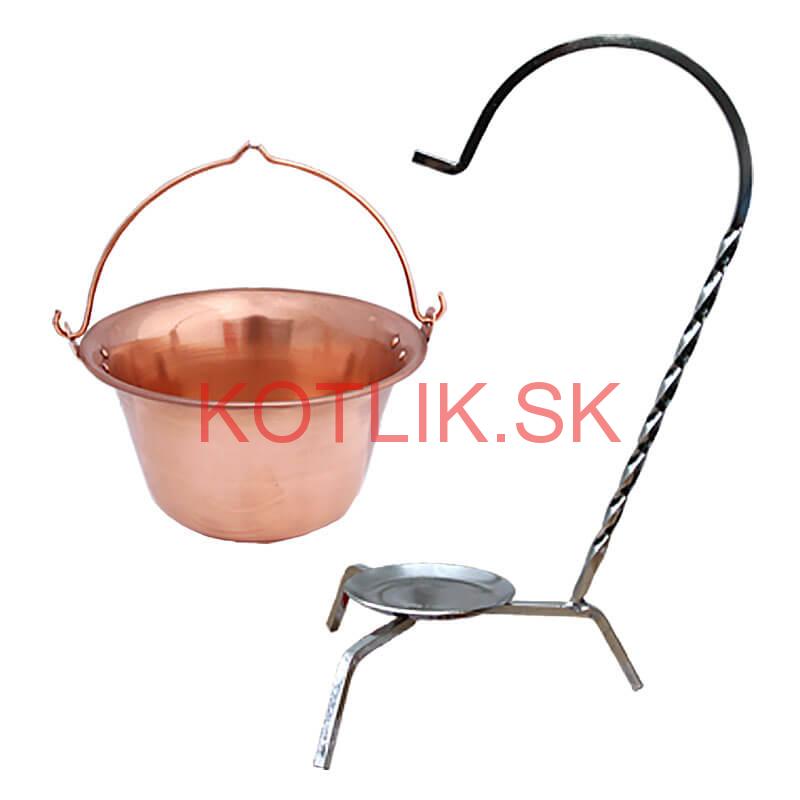 Servírovací kotlík na guláš medený 0,8 l + stojan