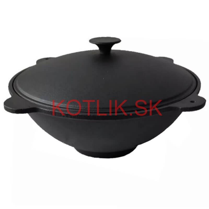 Liatinový wok s pokrievkou so 4 úchytmi 51 cm