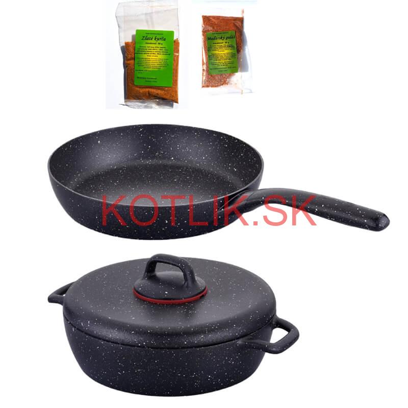 Hrniec s pokrievkou + panvica + korenie Classic Plus Volkanit