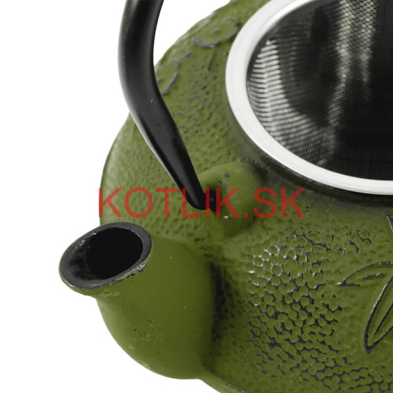 Liatinový čajník 600 ml zelený