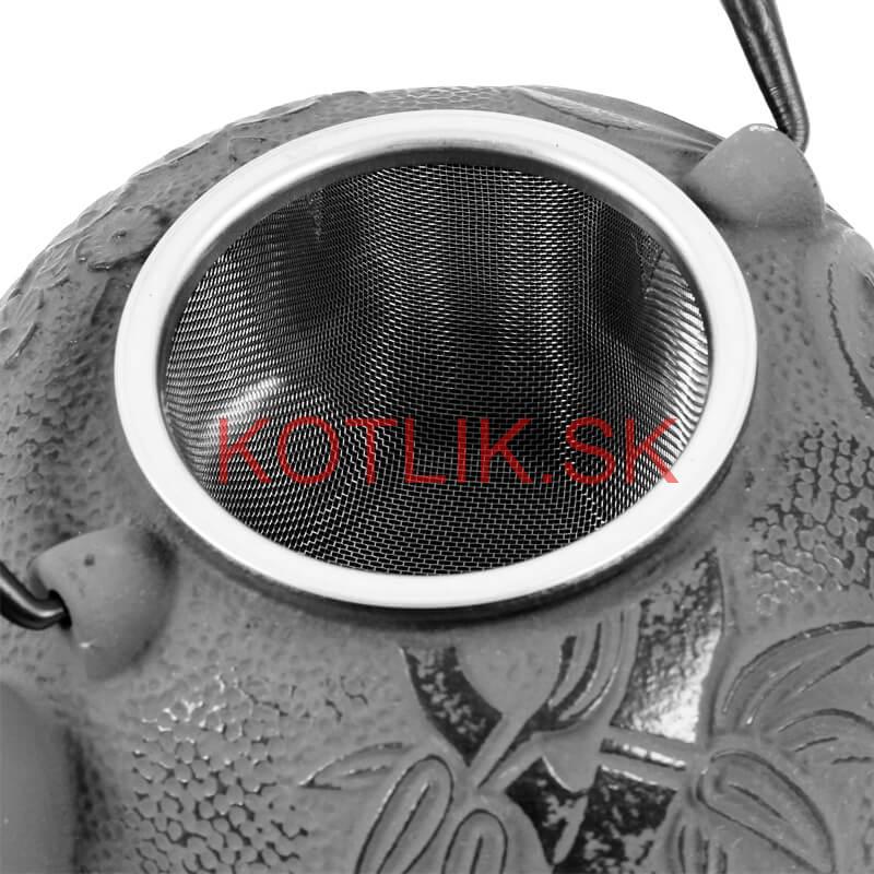 Liatinový čajník 600 ml šedý