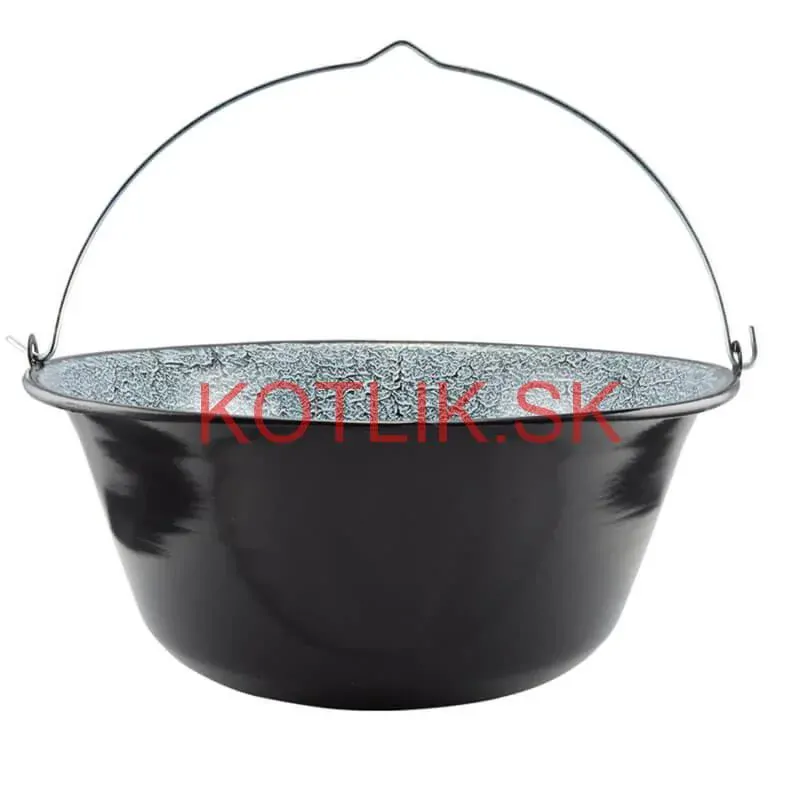 Smaltovaný kotlík 13 L + Nerezová kotlina 36 INOX + misky 12 ks