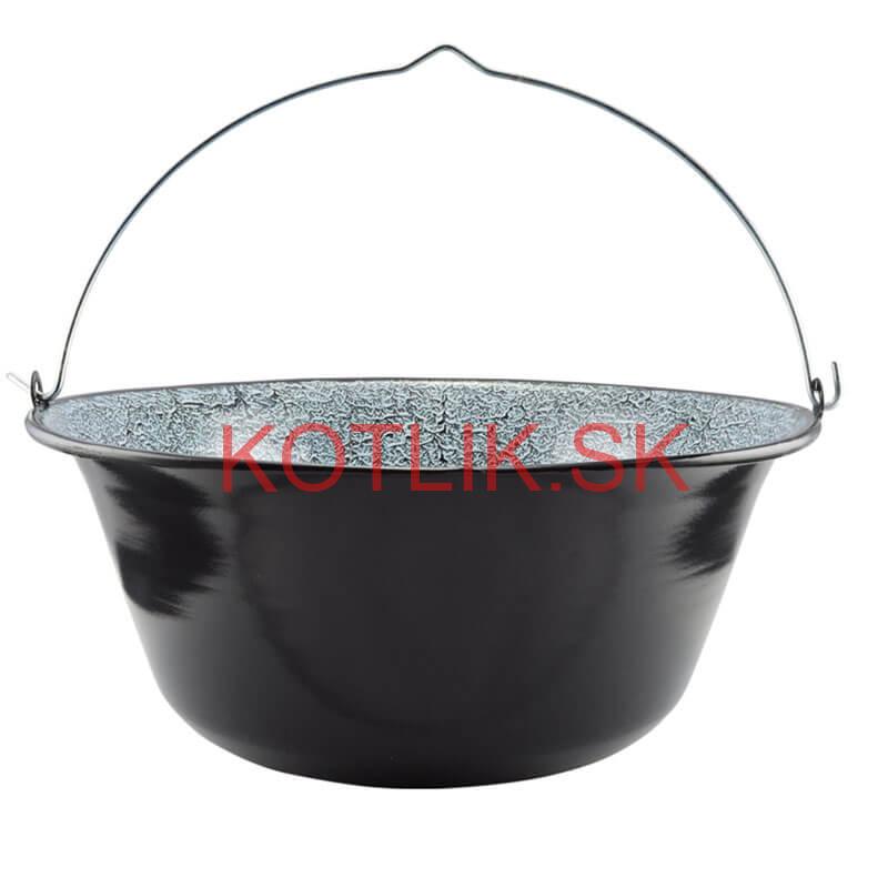 Smaltovaný kotlík 13 L + kovová kotlina 36 KOV + misky 12 ks
