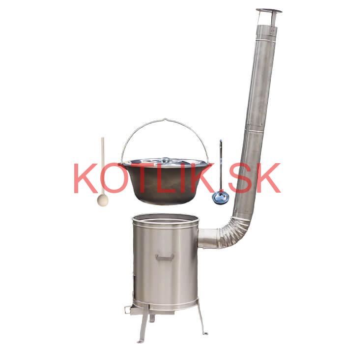 Liatinový kotlík bez povrchovej úpravy 10,8 L + Nerezová kotlina 33 LUX