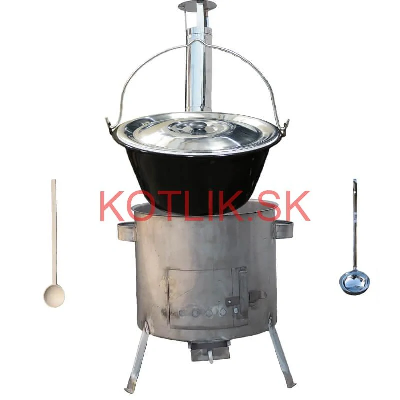 Smaltovaný kotlík 30 L (1,2 mm) + nerezová kotlina 45 cm (1,5 mm) STRONG CLASSIC