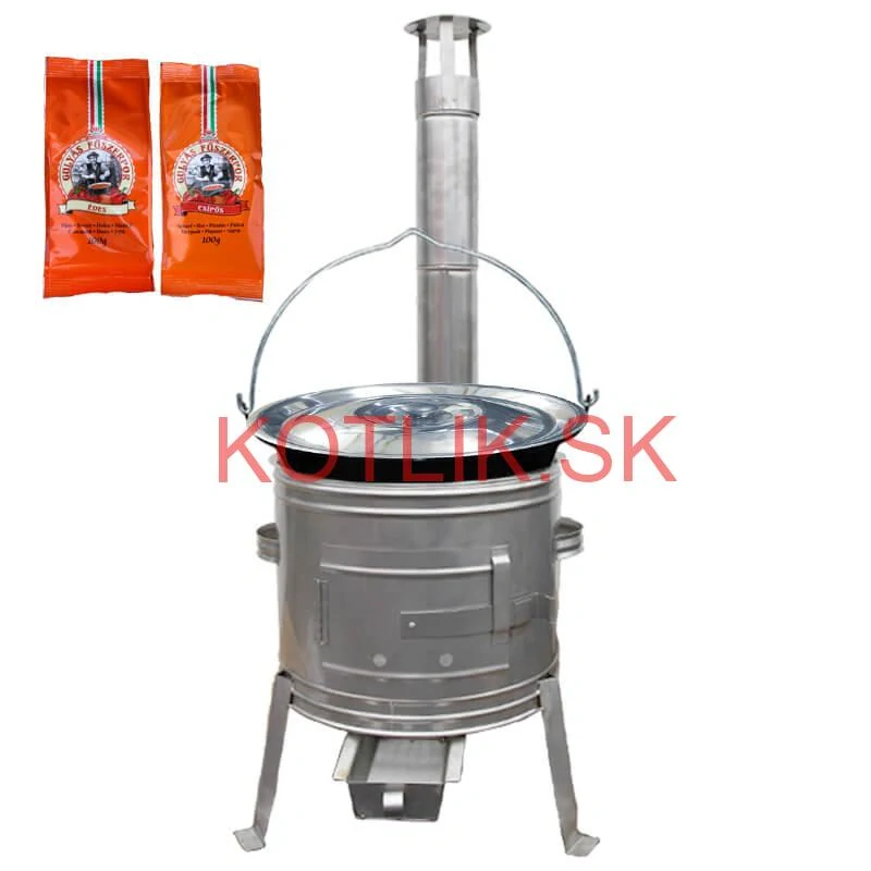 Smaltovaný kotlík 25 L + Nerezová kotlina 42 INOX + paprikové korenie na guláš - MIX 100 g