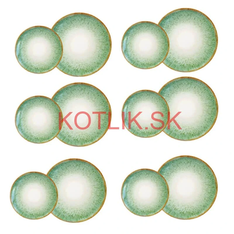 Súprava keramických tanierov 18 ks GREEN