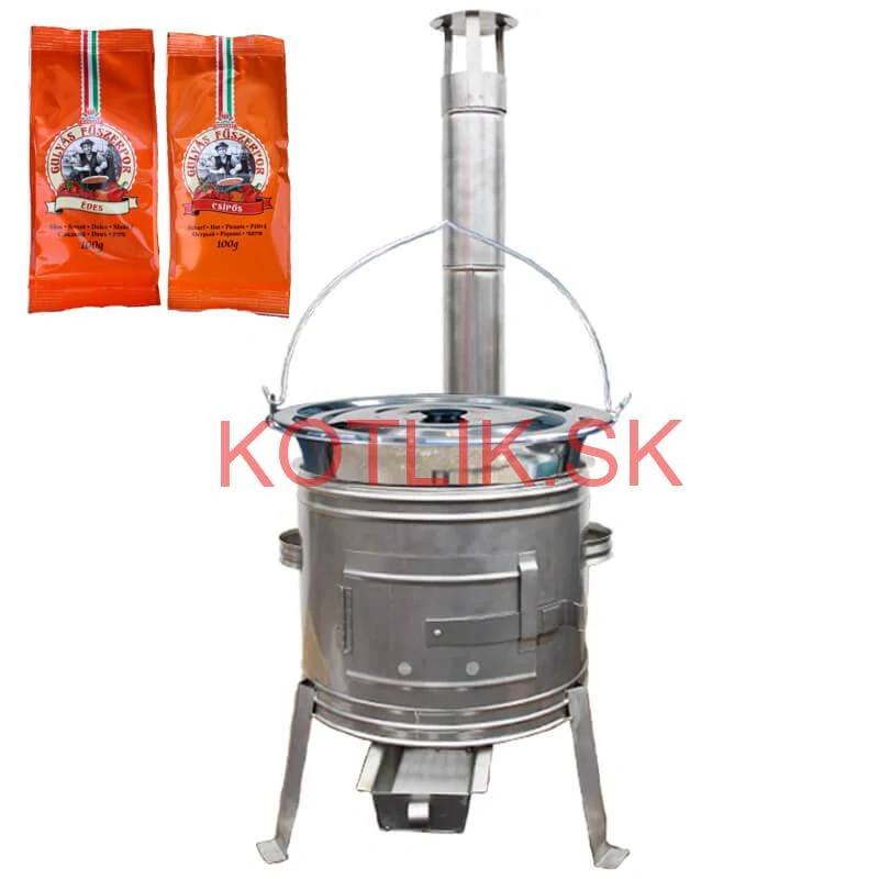 Nerezový kotlík 20 L (1,2 mm) INOX + Nerezová kotlina 42 INOX + paprikové korenie na guláš - MIX 100 g