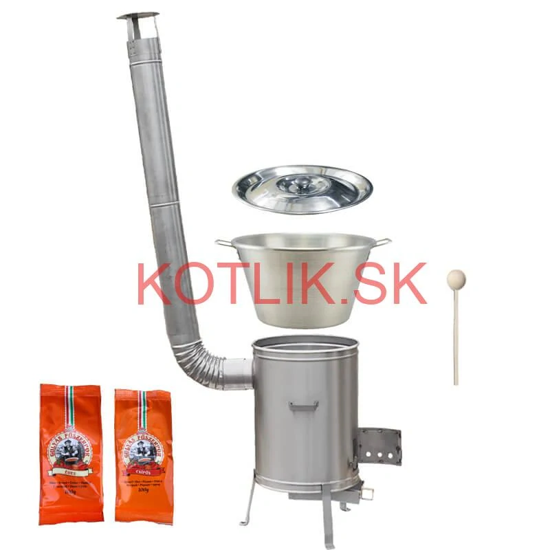 Nerezový kotol 40 L + nerezová kotlina 45 cm LUX + paprikové korenie na guláš