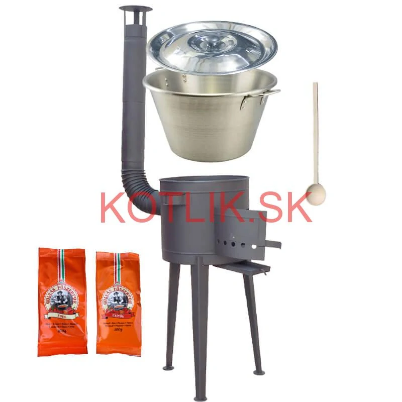 Nerezový kotol 40 L + vysoká kotlina 47 cm (1,5 mm) HODO Plus 600 + paprikové korenie na guláš