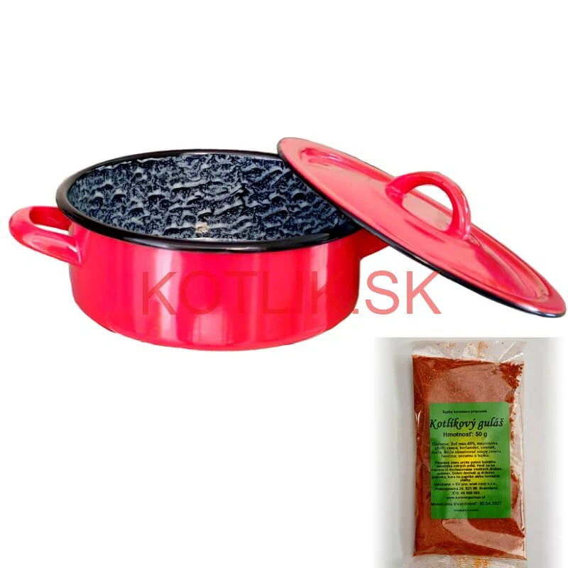 Smaltovaný kastról s pokrievkou COMBI 10 l + korenie na kotlíkový guláš 50 g