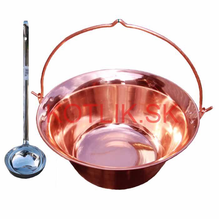 Medený kotlík 30 L + antikórová naberačka