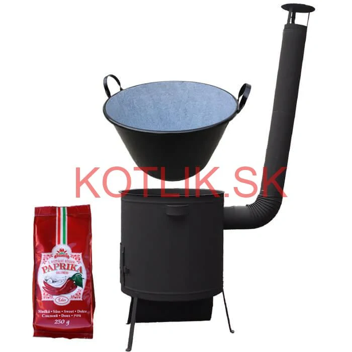 Zabíjačkový smaltovaný kotol 100 L, žiaruvzdorná kotlina 42 PLUS 600 4 MM + sladká paprika GURMÁN 250 g