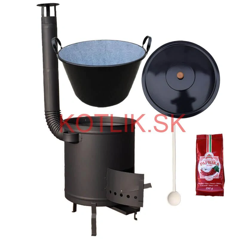 Smaltovaný kotol 60 L + hrubostenná kotlina 53 cm (2 mm) STRONG PLUS 600 + sladká paprika 250 g