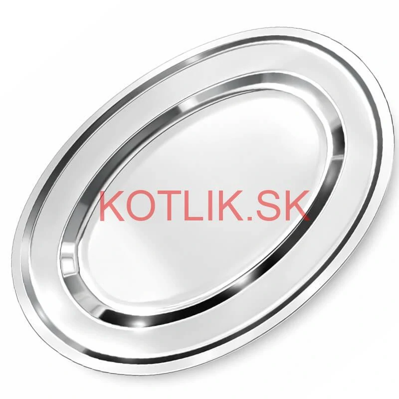 Nerezový oválny podnos (30,5cm) – Odolná servírovacia tácka na mäso aj koláče