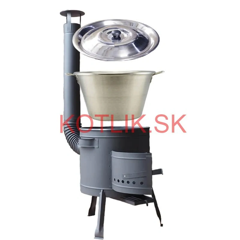 Guláš pre 30–40 ľudí – nerezový kotlíkový set 40 L so žiaruvzdornou kotlinou