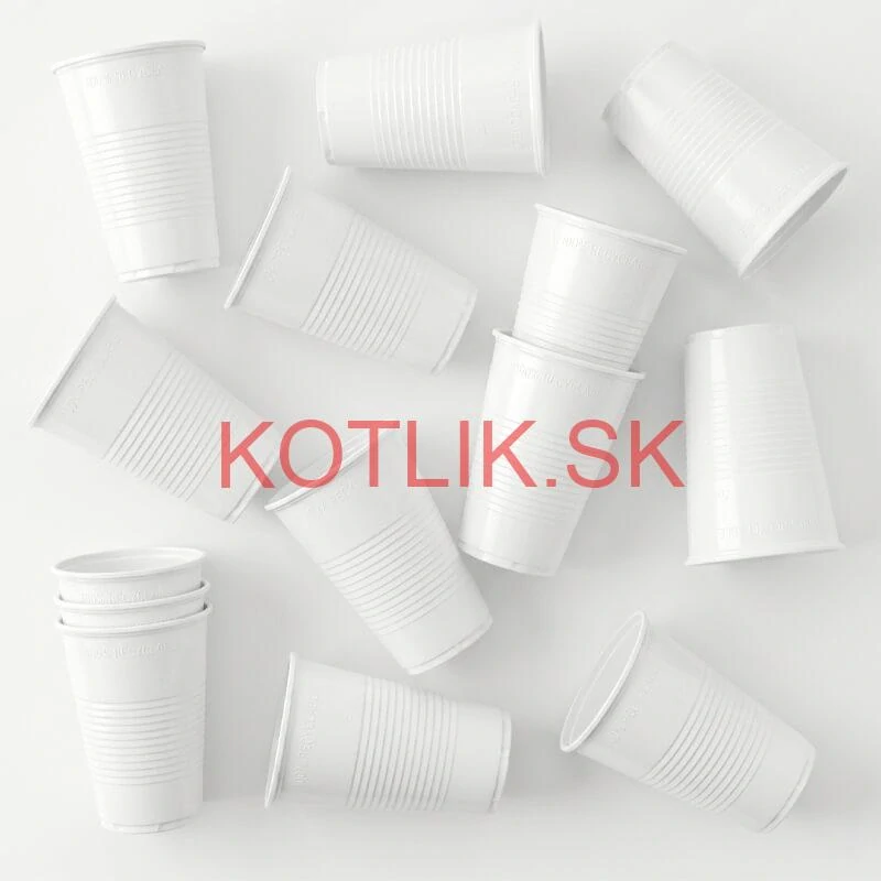 Jednorazový plastový biely pohár na studený nápoj 500 ml 12 ks