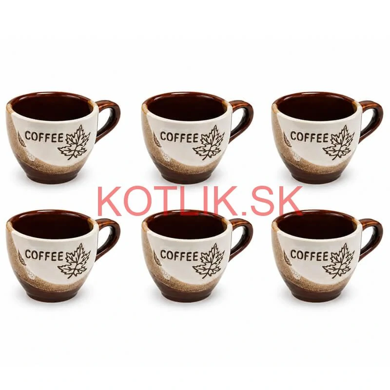 Súprava keramických pohárov na kávu 100 ml 6 ks
