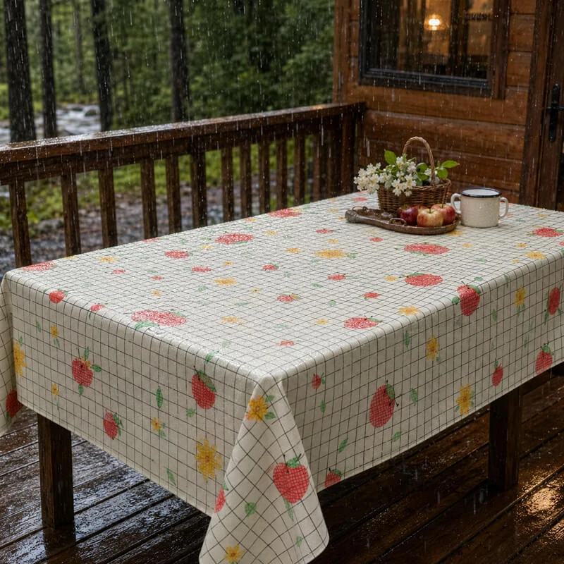 Umývateľný obrus Jablká a kvety 137 × 183 cm
