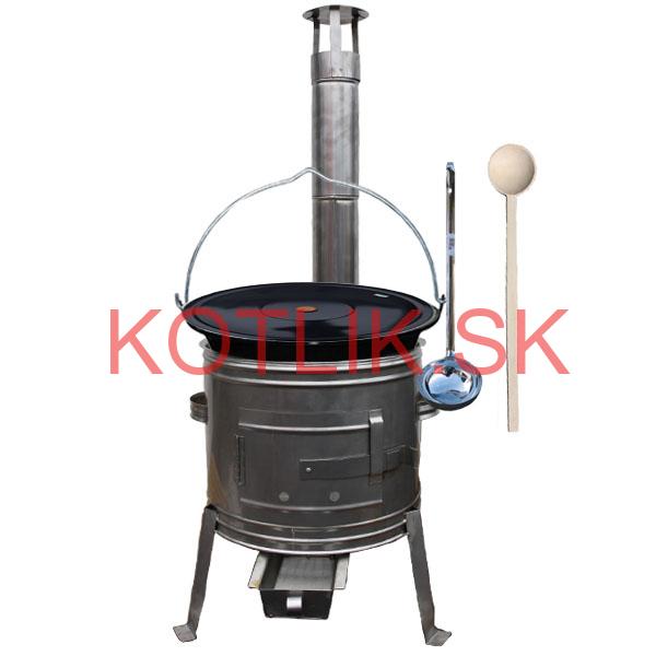 Smaltovaný kotlík 16 L (1,2 mm) + nerezová kotlina 39 cm + vareška a naberačka TOPLUX