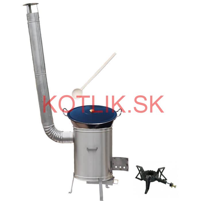 Zabíjačkový nerezový kotol 70 L + nerezová kotlina 56 cm + horák 7 kW