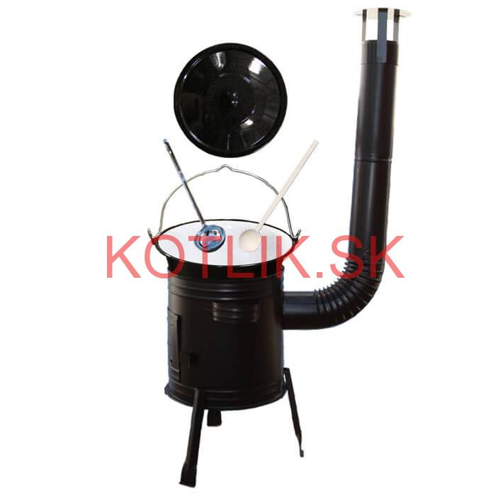 Smaltovaný kotlík 20 L (1,2 mm) + kovová kotlina 42 CLASSIC (KOV) + vareška a naberačka Easy party