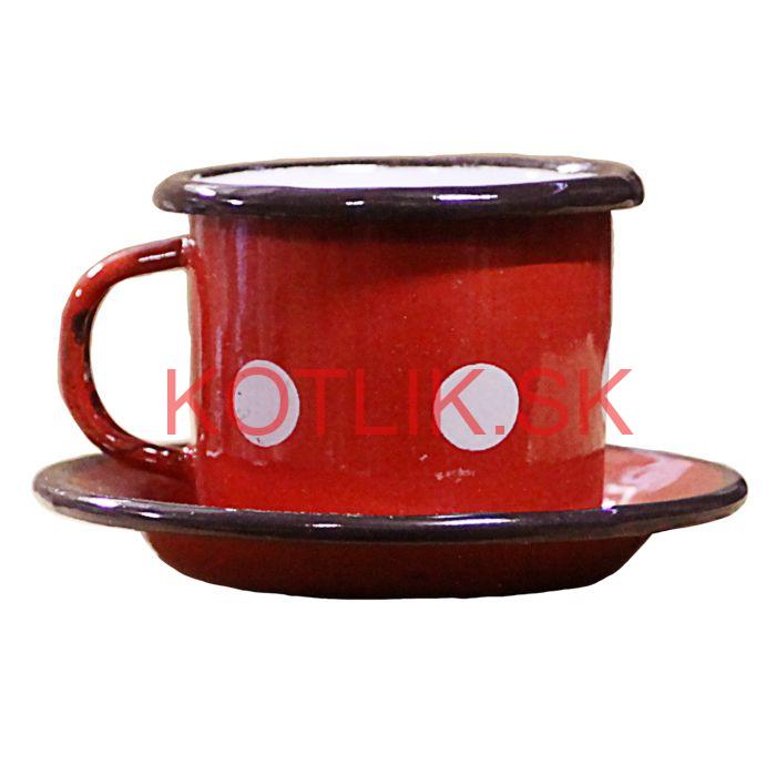 Smaltovaná šálka + podšálka